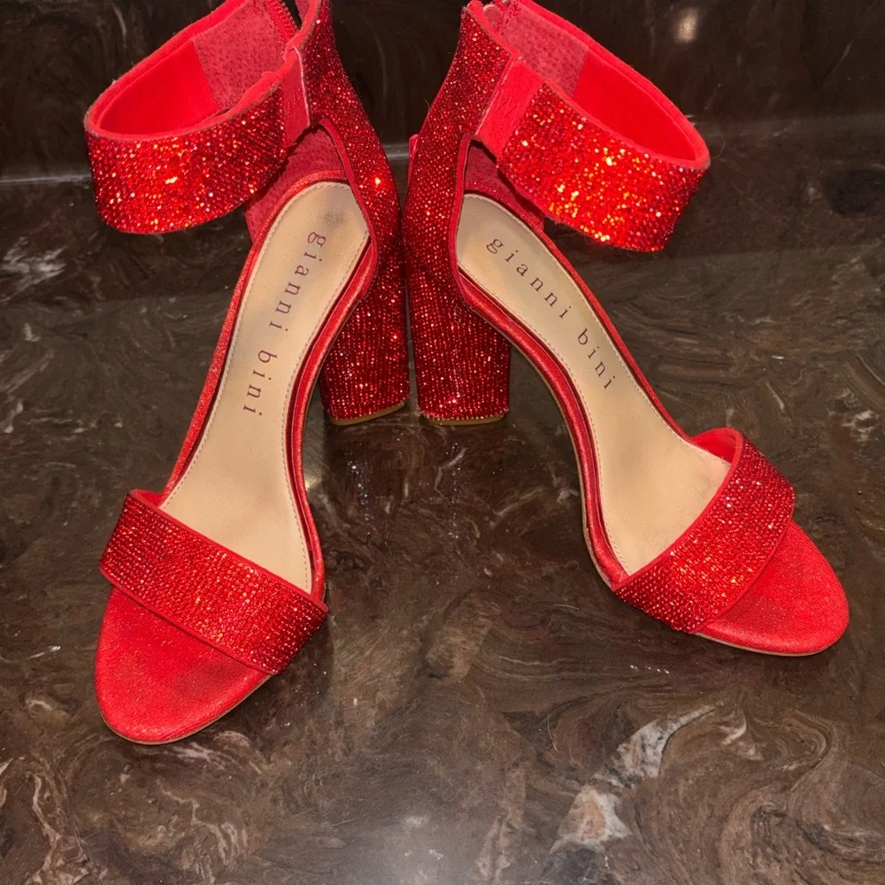Gianni Bini Sparkling Red Heels - Picture 1 of 1